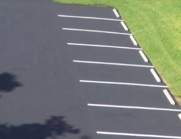 Fresh parking bay line markings