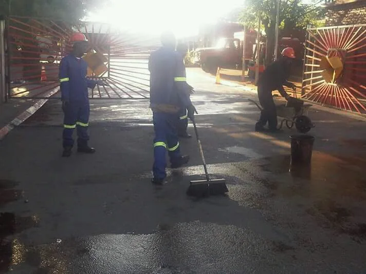 Road surface repair work
