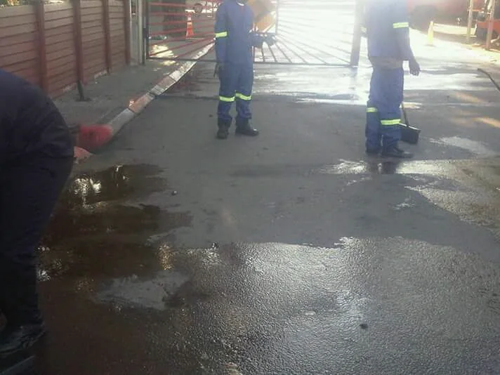 Road marking work
